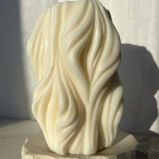 stearinlys soyavoks økologisk lys designerlys designer beige hvid stil dekoration deko hjemme ild håndlavet handmade allergivenlig